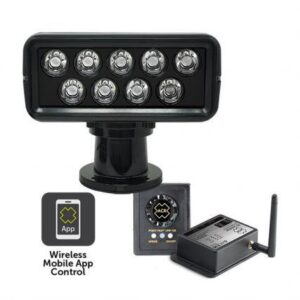 ACR 1951.B | RCL-100 LED Remote Control Searchlight, Black; 220,000 cd 12V/24V, Incl's URP-102 Point Pad & URC-103 Master Controller.